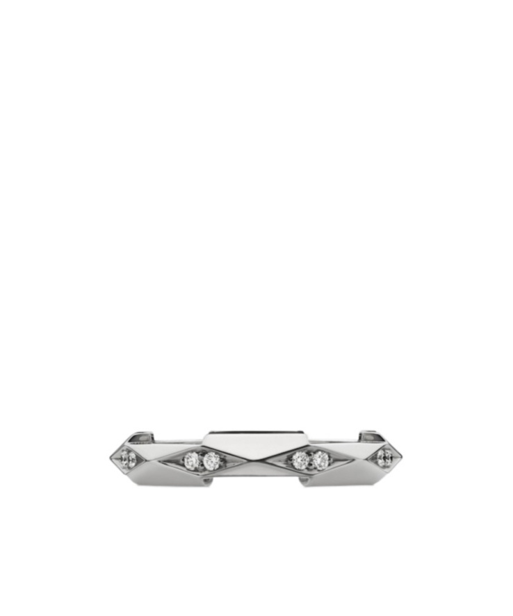 Gucci Link To Love Diamond 18k Ring In Silver