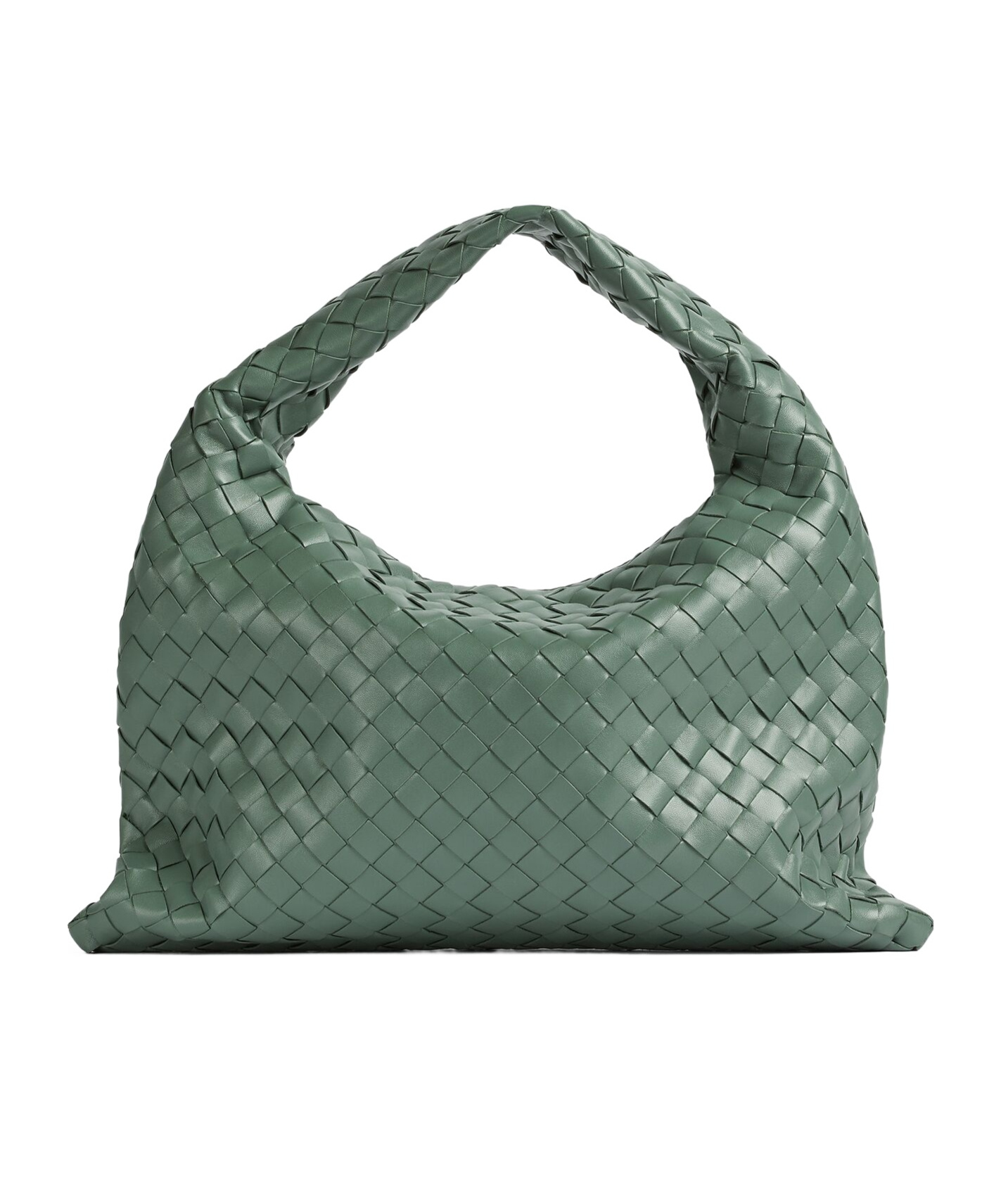 Bottega Veneta Small Hop Shoulder Bag In Intrecciato Leather In Green