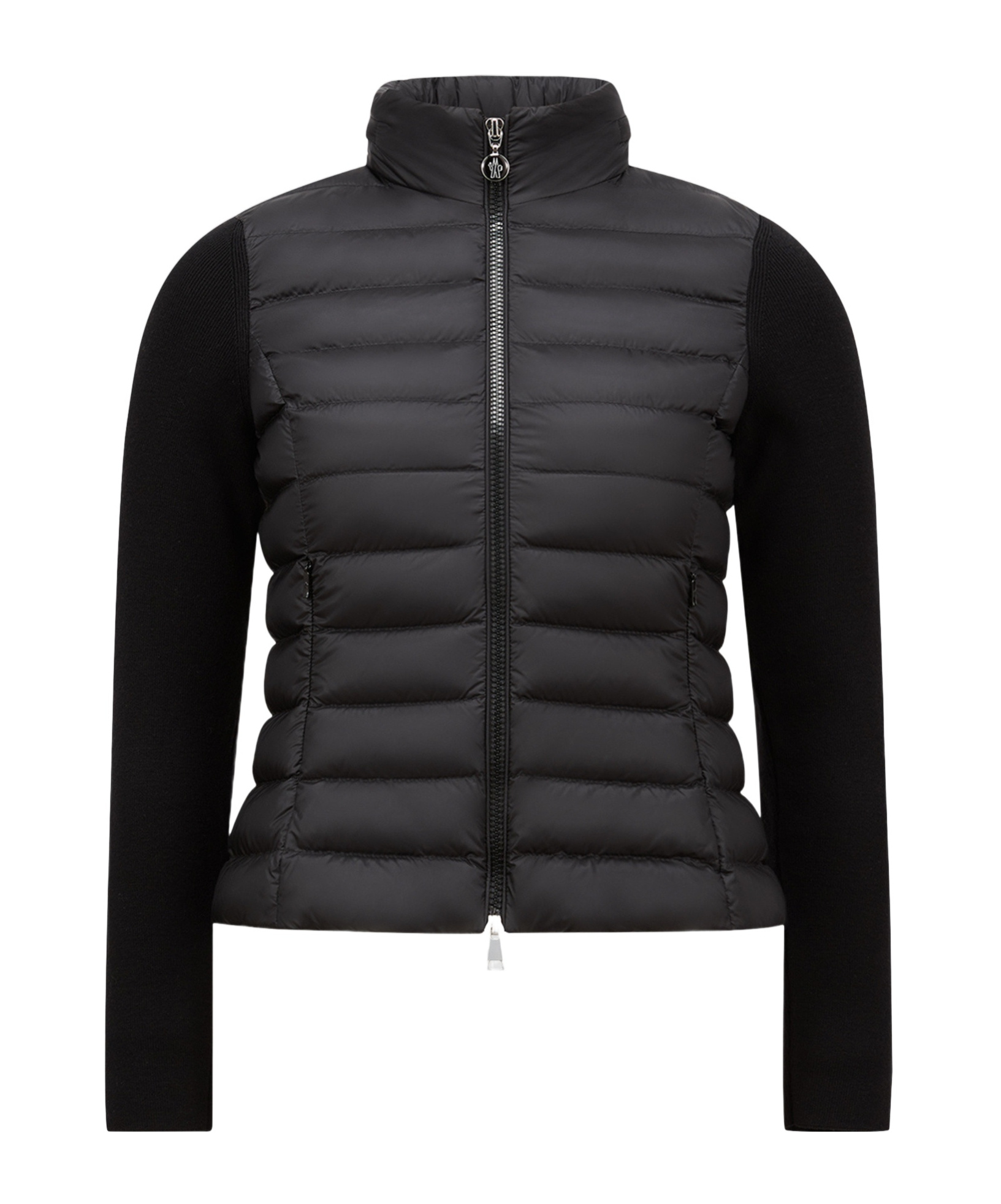 Moncler Padded Wool-blend Cardigan In Black