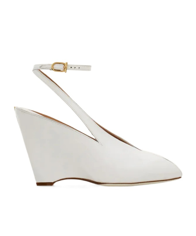 Ferragamo Wedge-heeled Platform Sandals In White