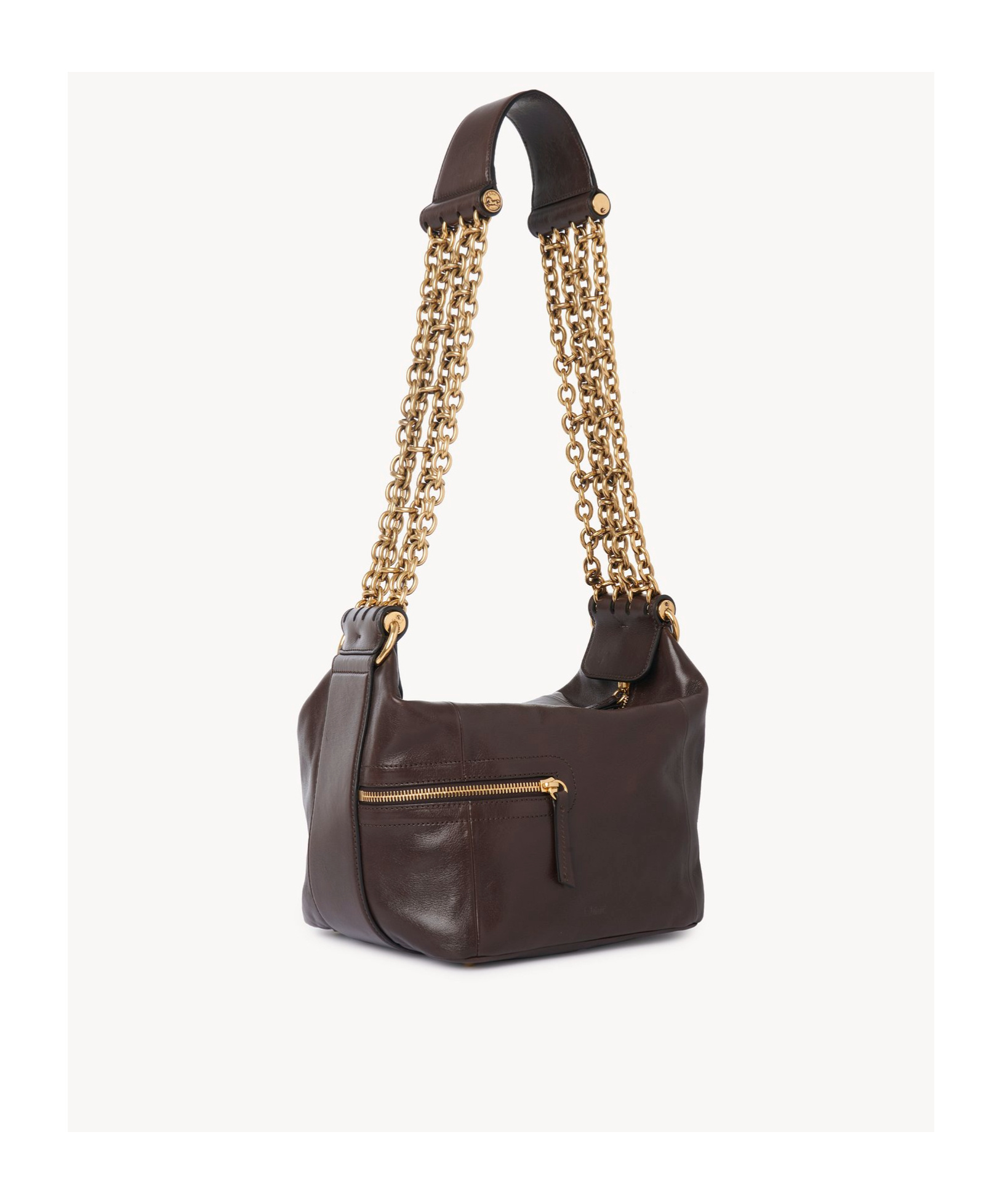 Chloé Zippered Shoulder Bag In Black