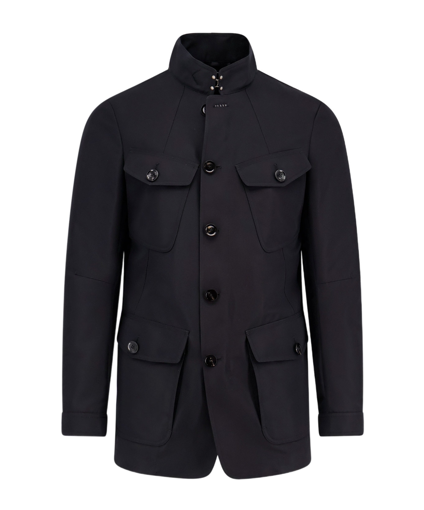 Tom Ford Long-sleeved Button-up Jacket In Black