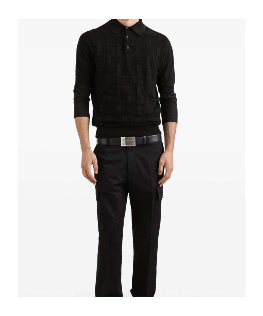 Dolce & Gabbana Silk Polo Shirt In Black