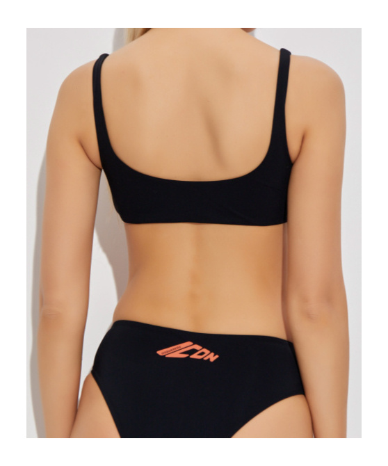 Dsquared2 Logo-print Bikini Bra In Black