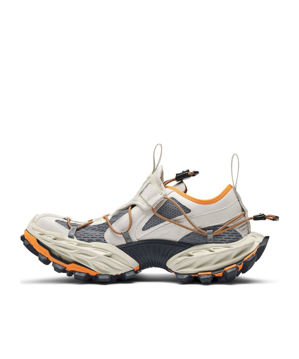 Balenciaga Multicolor Synthetic Leather And Mesh Hike Sneakers In White