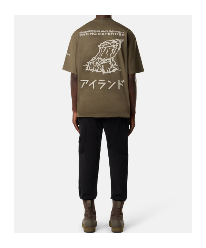 Stone Island Graphic Printed Crewneck T-shirt In Brown