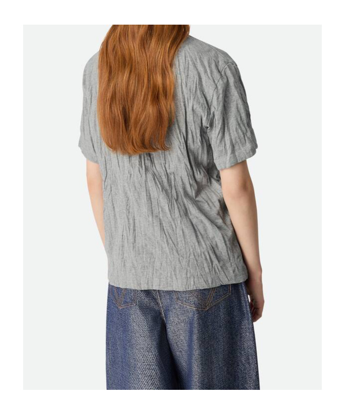 Bottega Veneta Bedrucktes T-shirt Mit Crushed-effekt Aus Baumwolljersey In Gray
