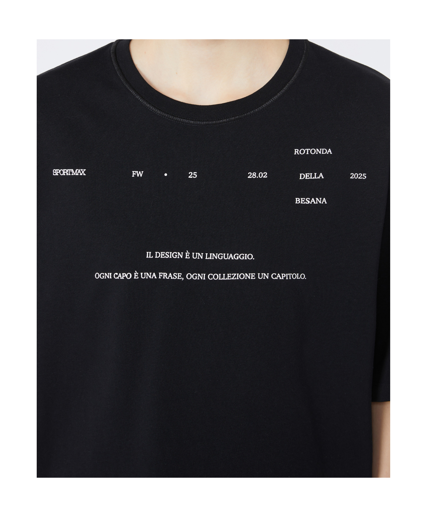 Sportmax Crew Neck T-shirt In Black