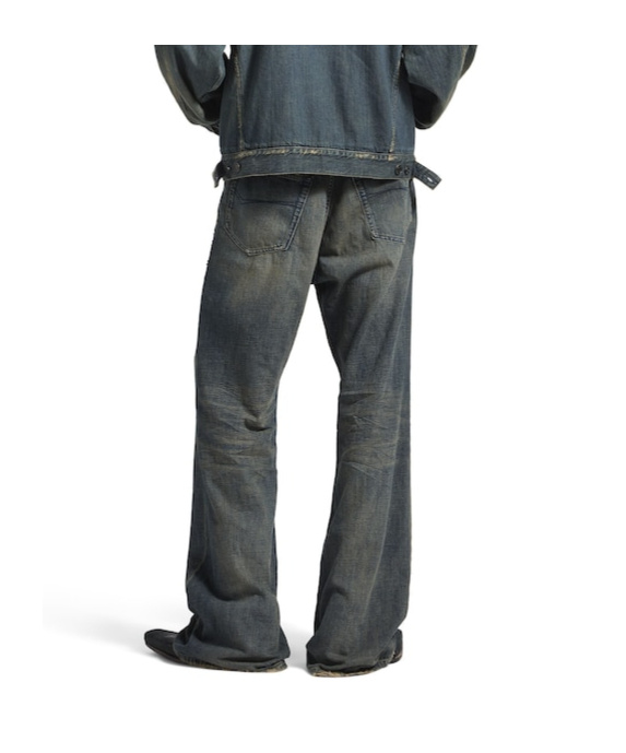Balenciaga Men's Low Crotch Pants In Blue In Blue