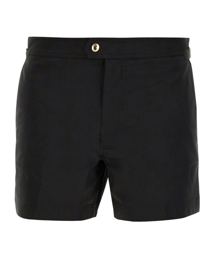 Tom Ford Black Swimsuit With Buckle On The Front In Tech Fabric Man In Black