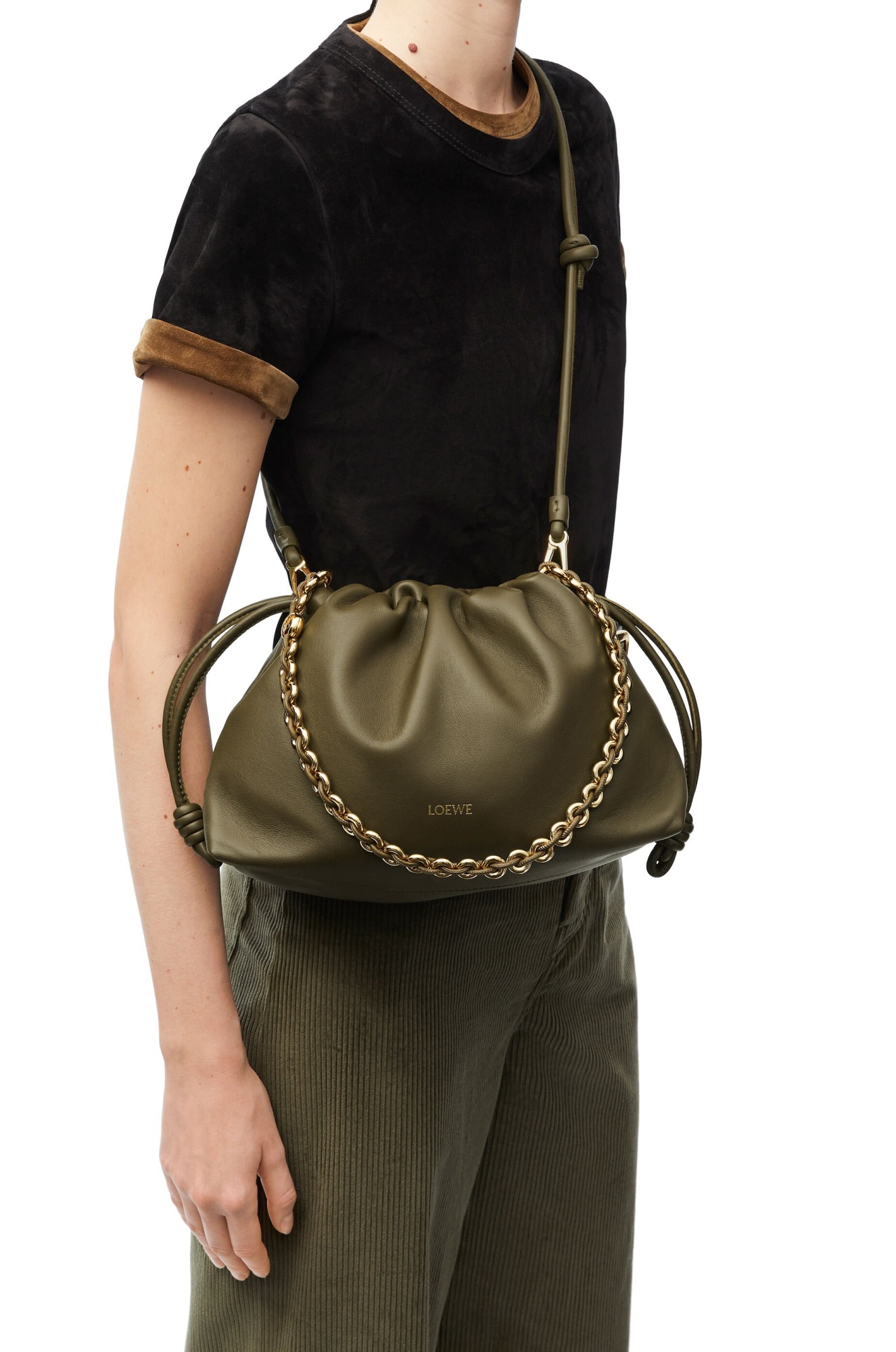 Shop Loewe Flamenco Purse Bag In Mellow Nappa Lambskin In Green