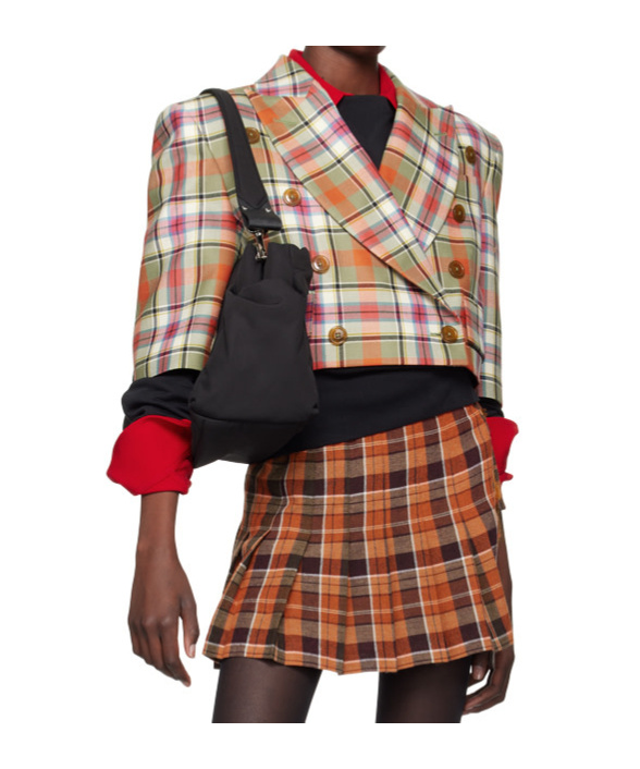 Vivienne Westwood Cut Off Jacket Wool Tartan 46 Women In Nude