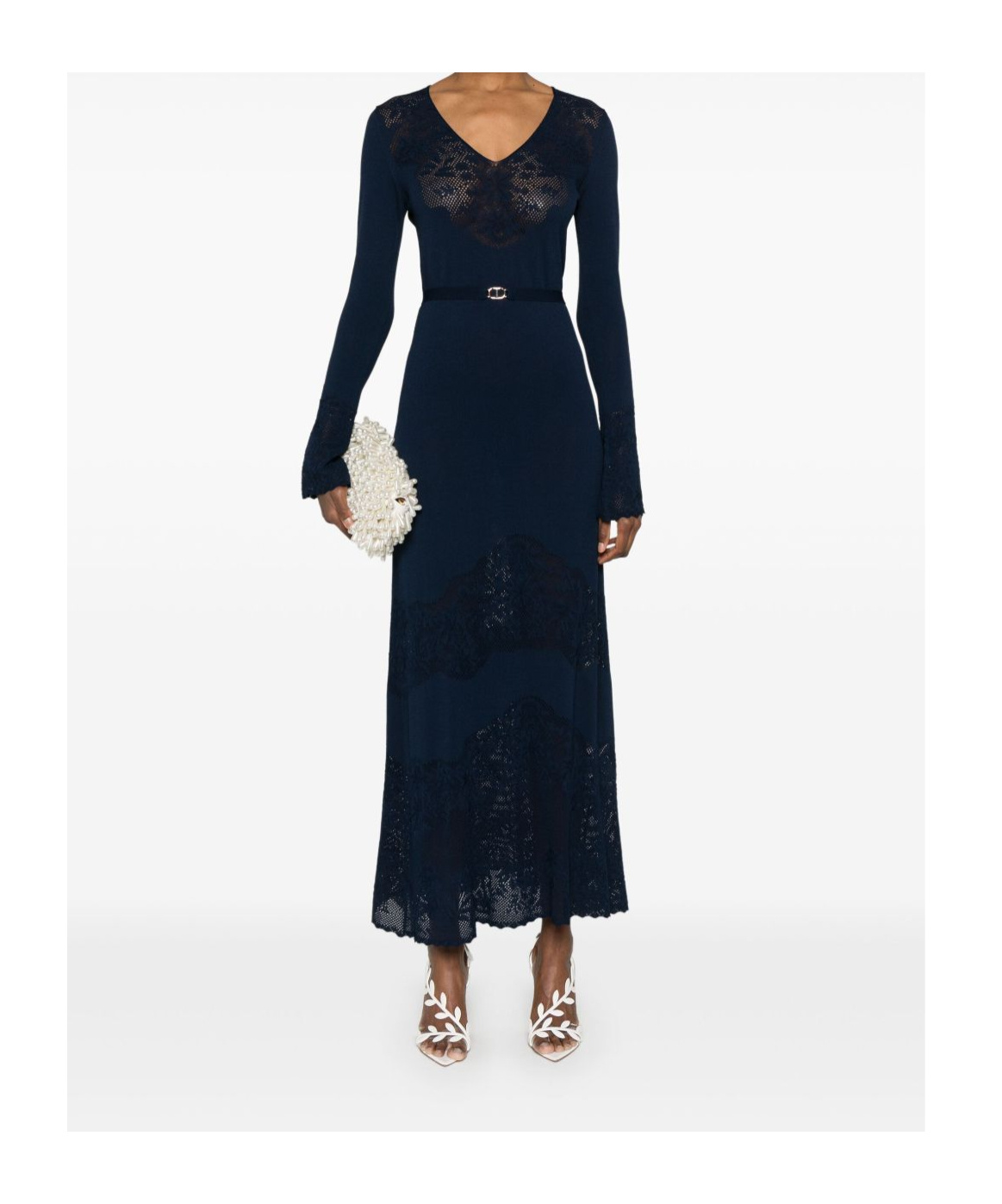 Twinset Openwork-knit Midi Dress