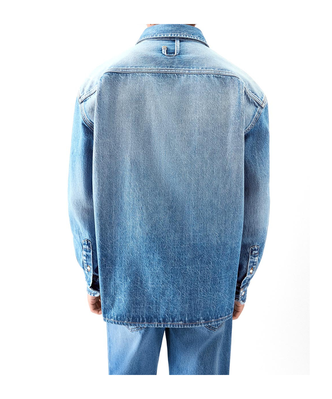 Jacquemus La Chemise De-nimes Simon With Embroidered Logo Clothing In Blue