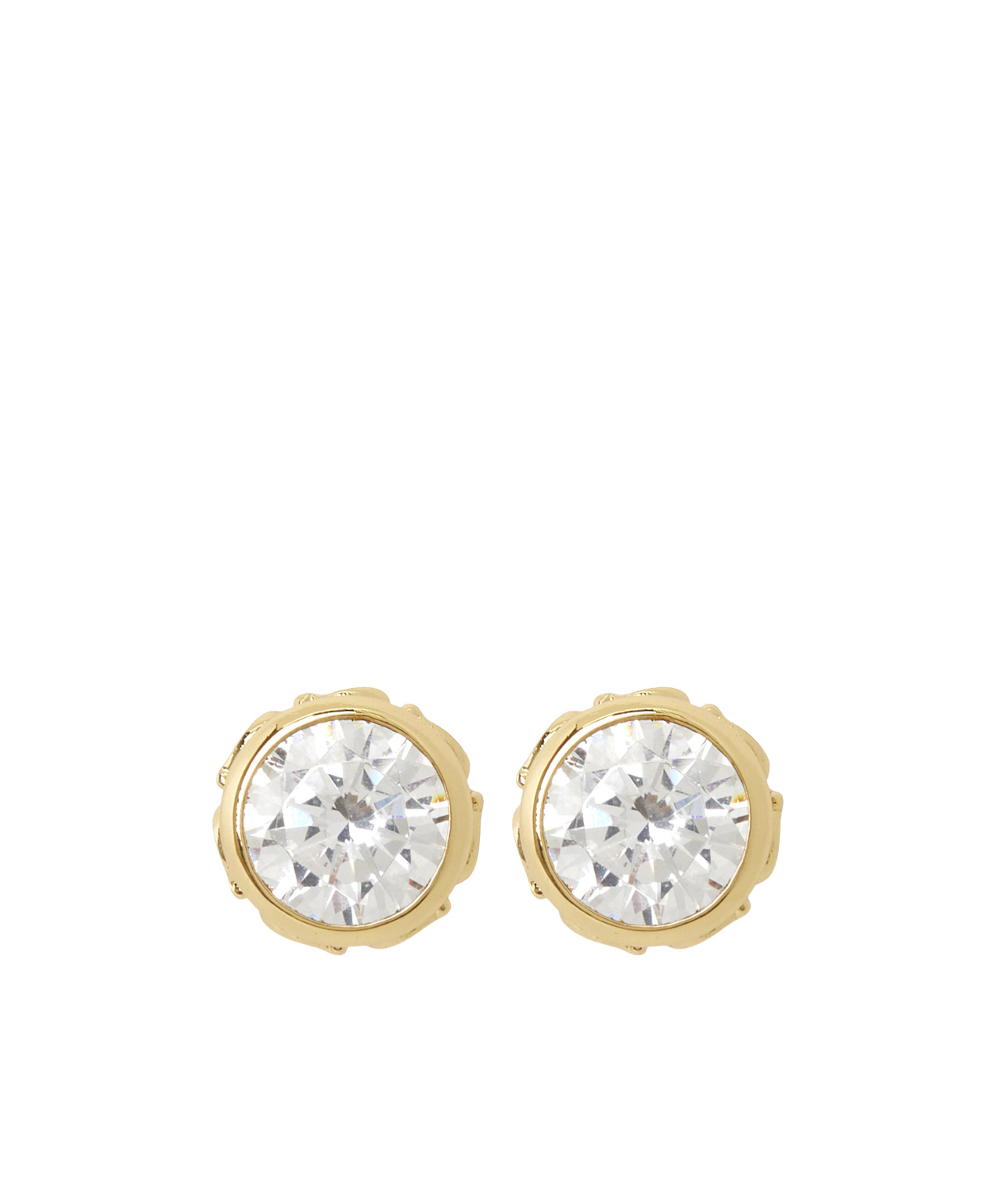 Coach Round Earrings In Yellow