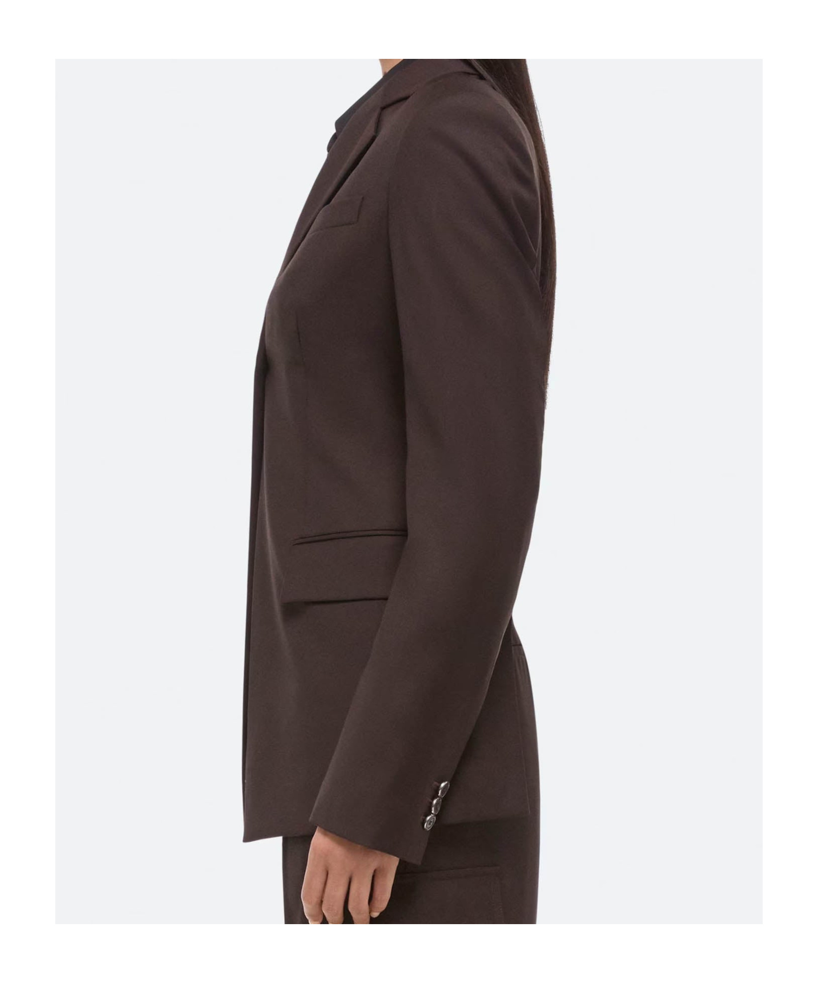 Helmut Lang Long-sleeved Suit Jacket In Brown