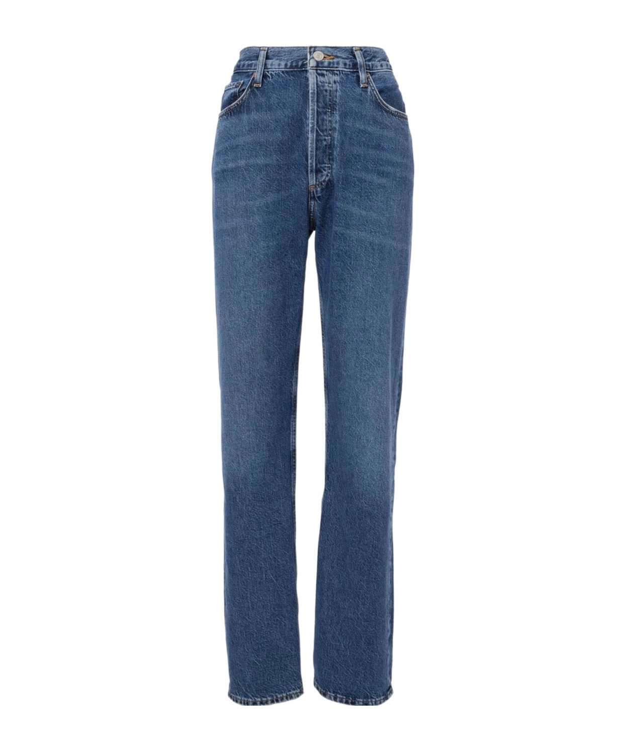 Agolde High-waisted Straight-leg Jeans In Blue