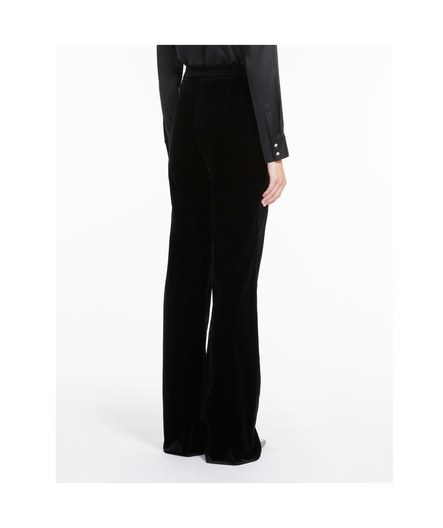 Max Mara Wide-leg Pants With Clean Waistband In Black