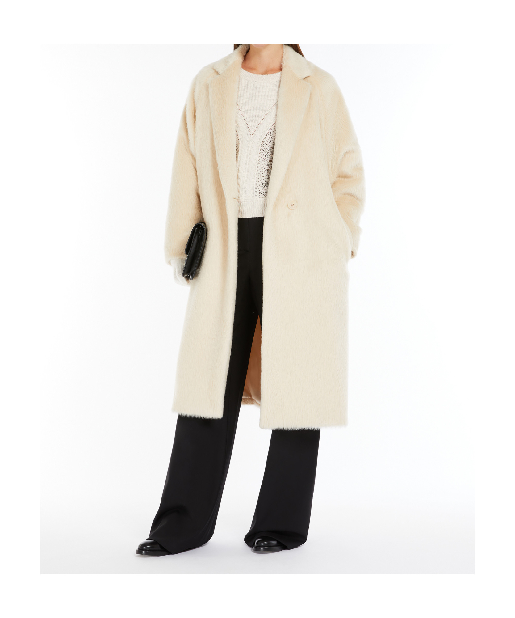 Shop Max Mara Xavier Single-breasted Straight Hem Coat In Nude