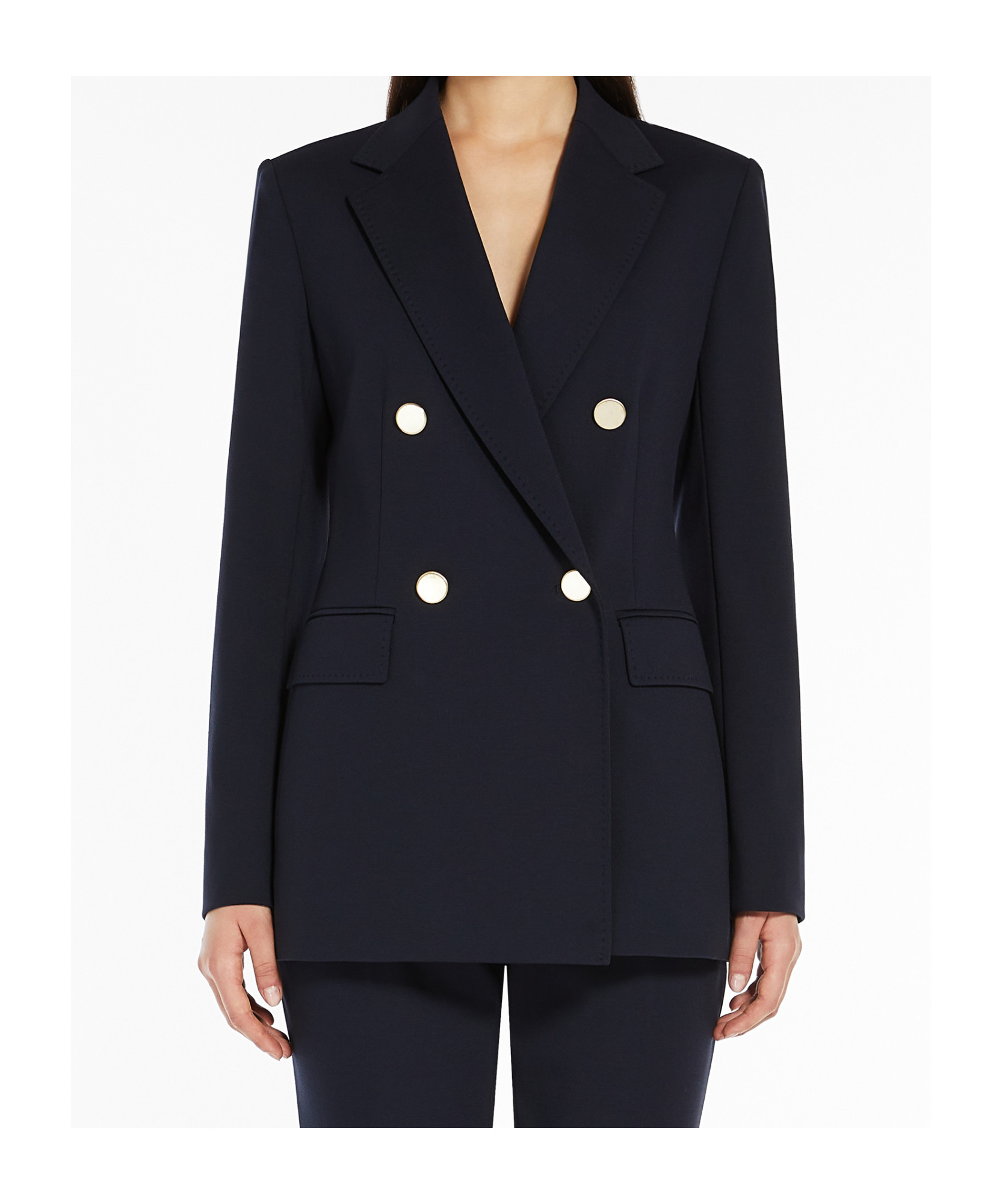 Max Mara Double-breasted Blazer In Black