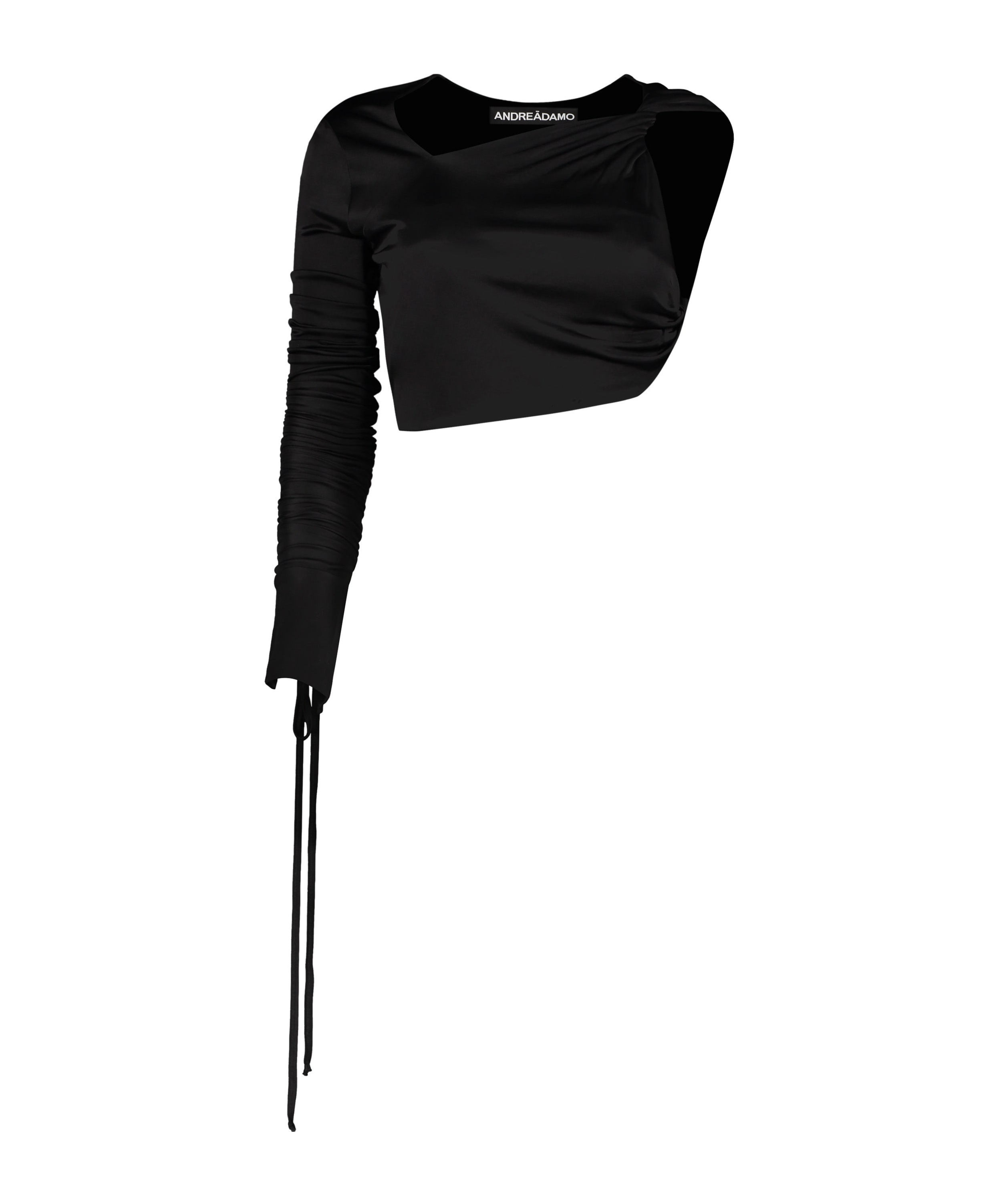 Shop Andreädamo One-shoulder Top In Black