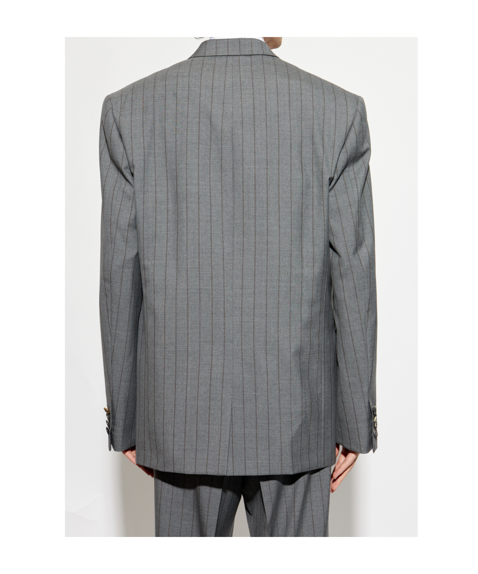 Moschino Long-sleeved Suit Coat In Gray