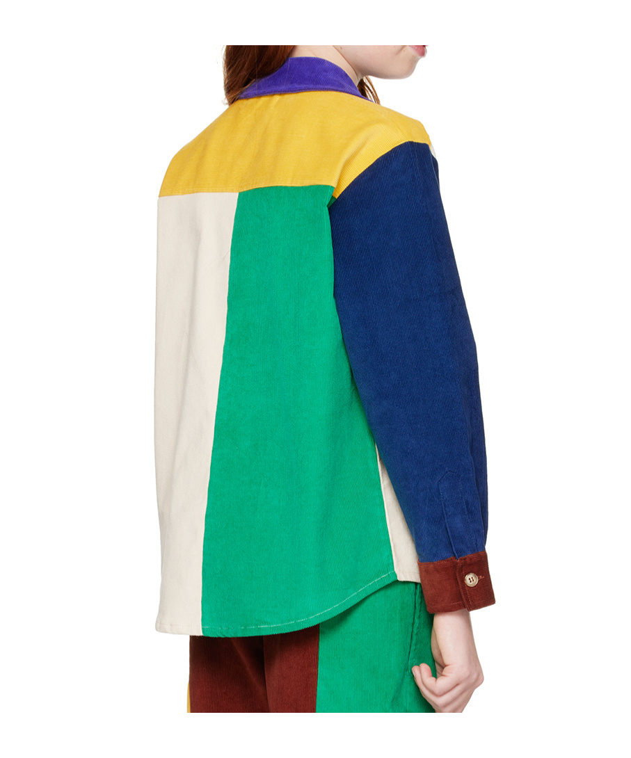 Bobo Choses Kids Multicolor 'bobo' Square Embroidery Color Block Shirt In Multi