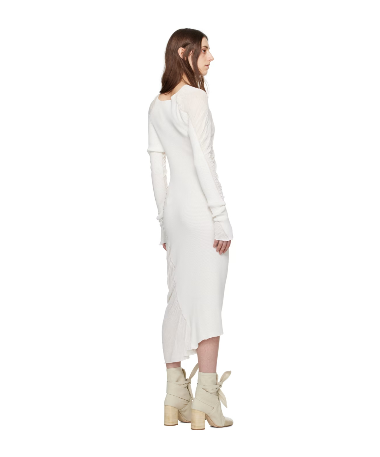 Issey Miyake Ambiguous Semi-sheer Dress In White