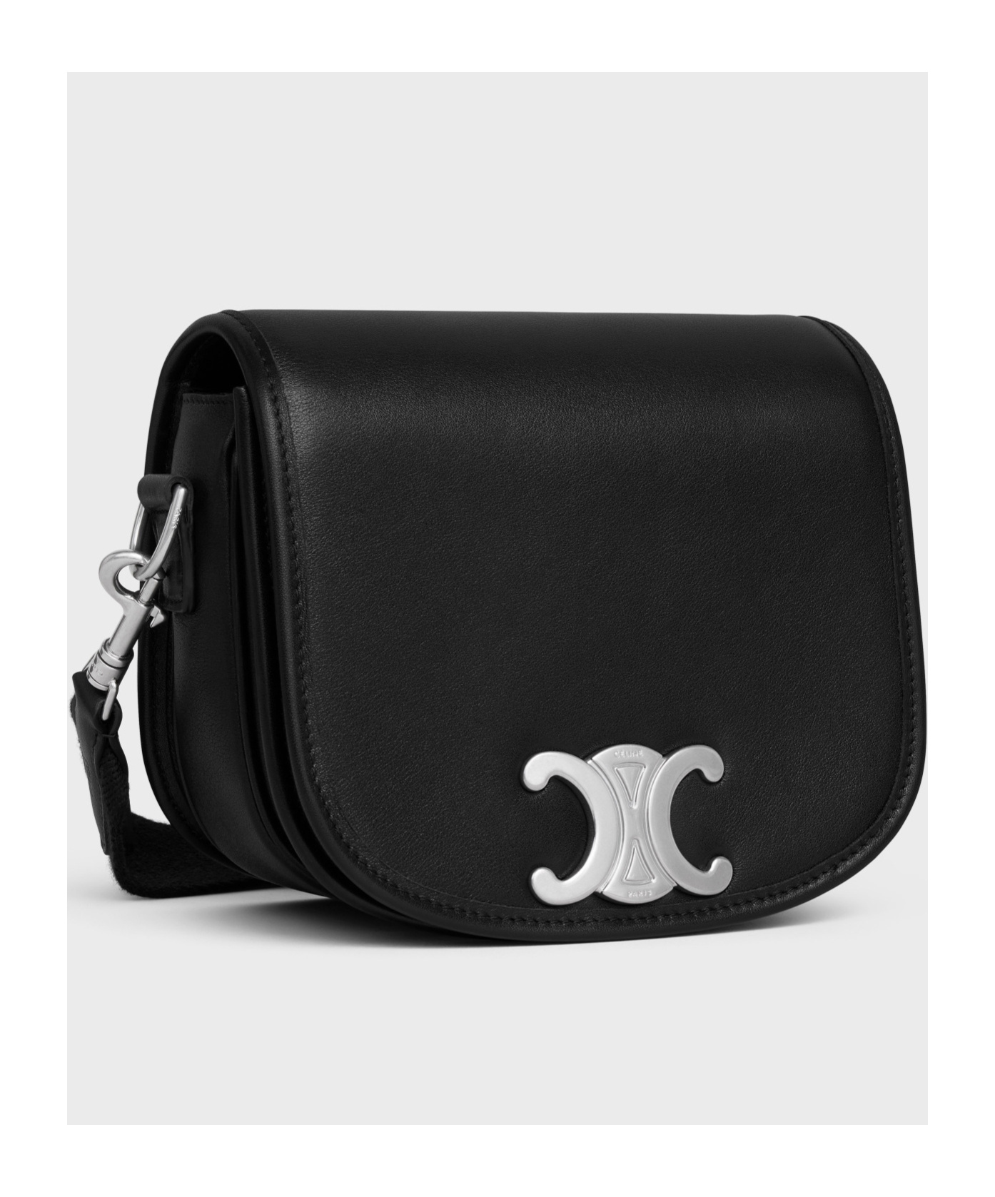Celine Besace Triomphe Shoulder Bag In Black