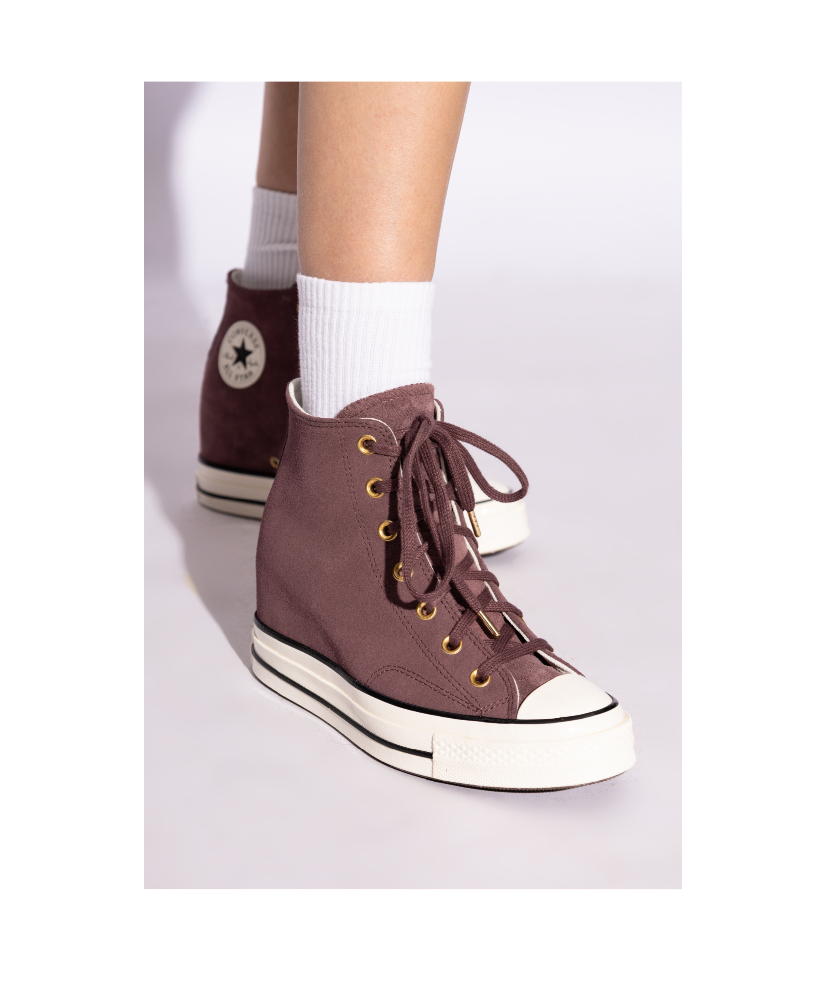 Converse Round-head High-top Casual Shoes In Red