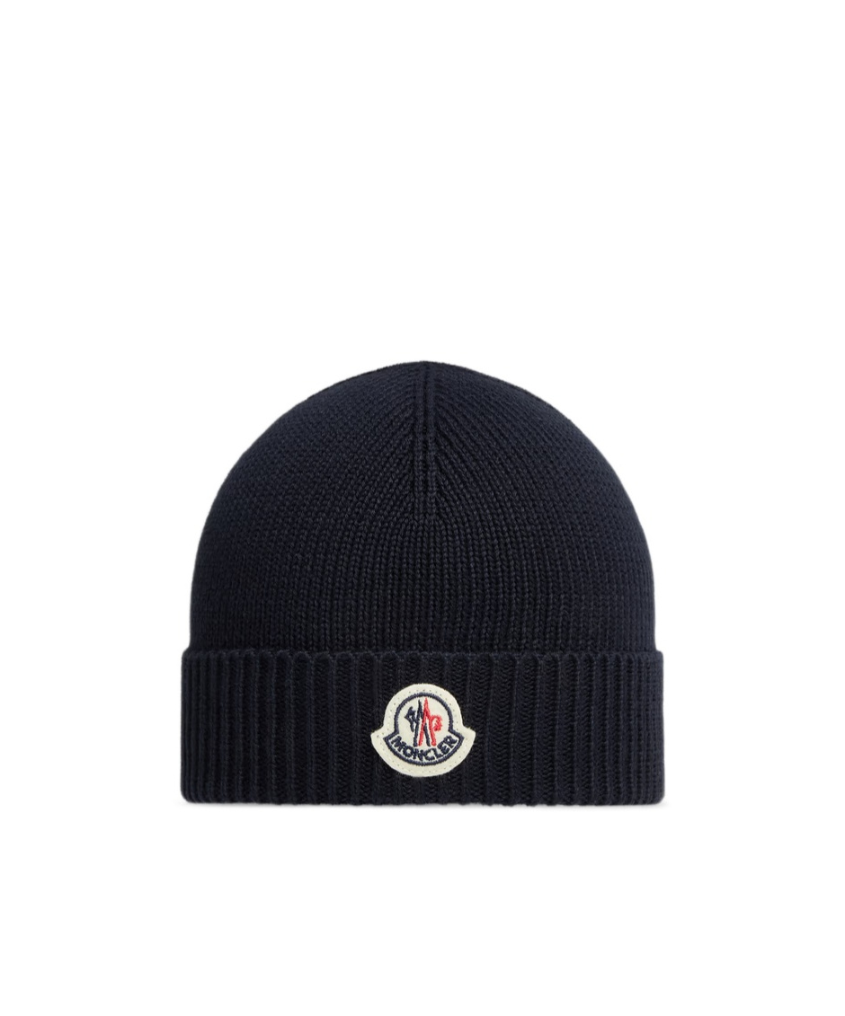 Moncler Cotton Rimless Cap In Black