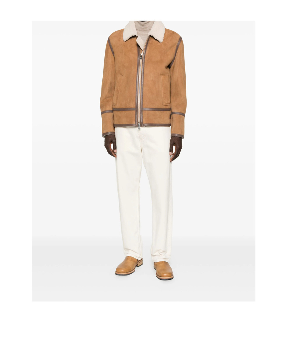 Dondup Caramel Shearling Jacket In Brown