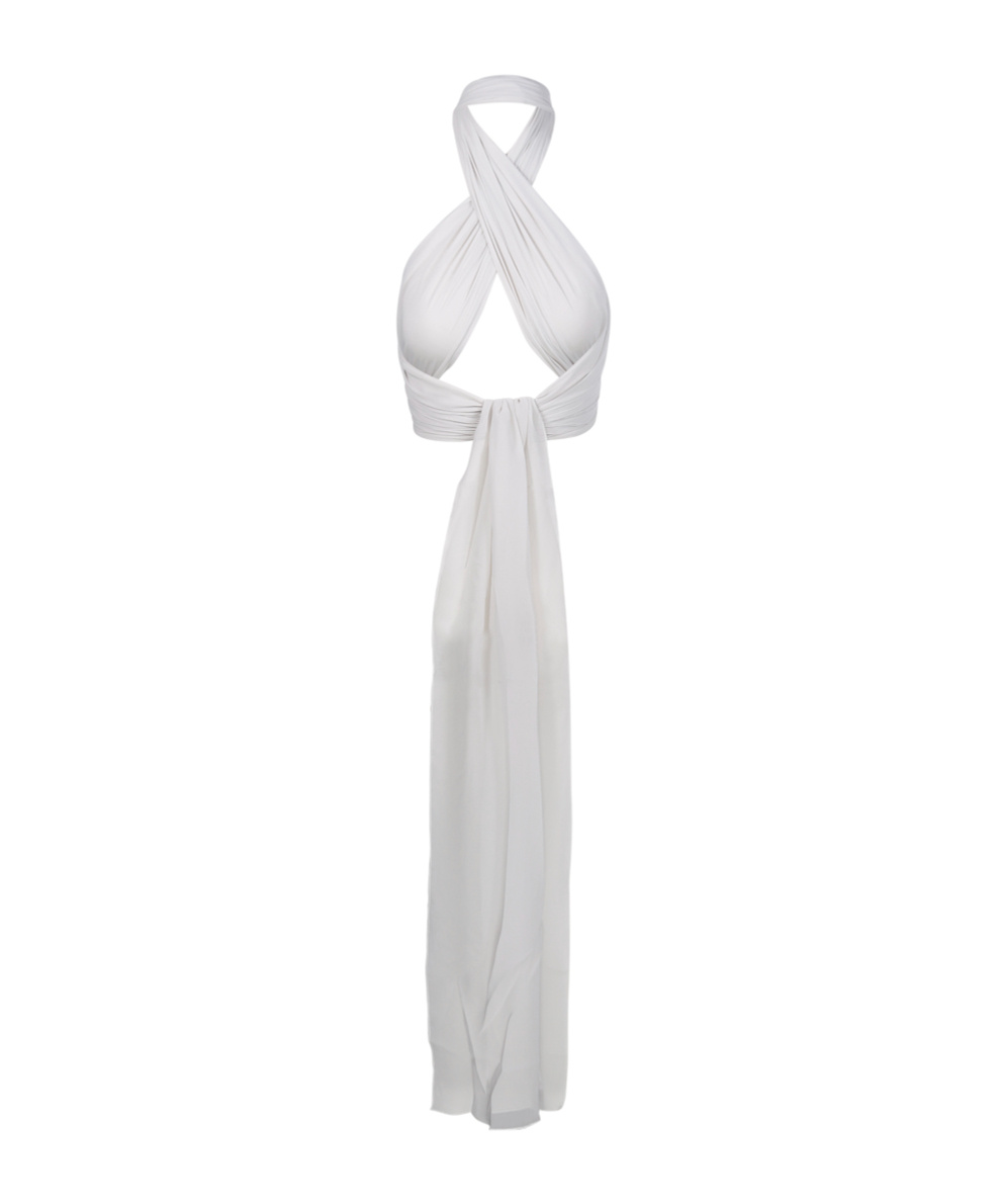 Ami Alexandre Mattiussi Ami Paris Halterneck Cropped Top In White