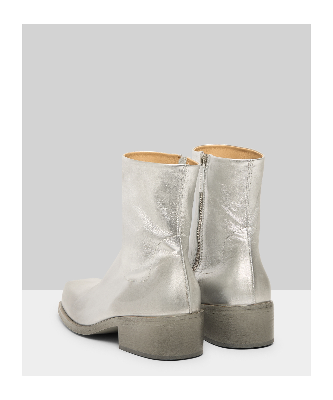 Marsèll Cassello Metallic Ankle Boots In White