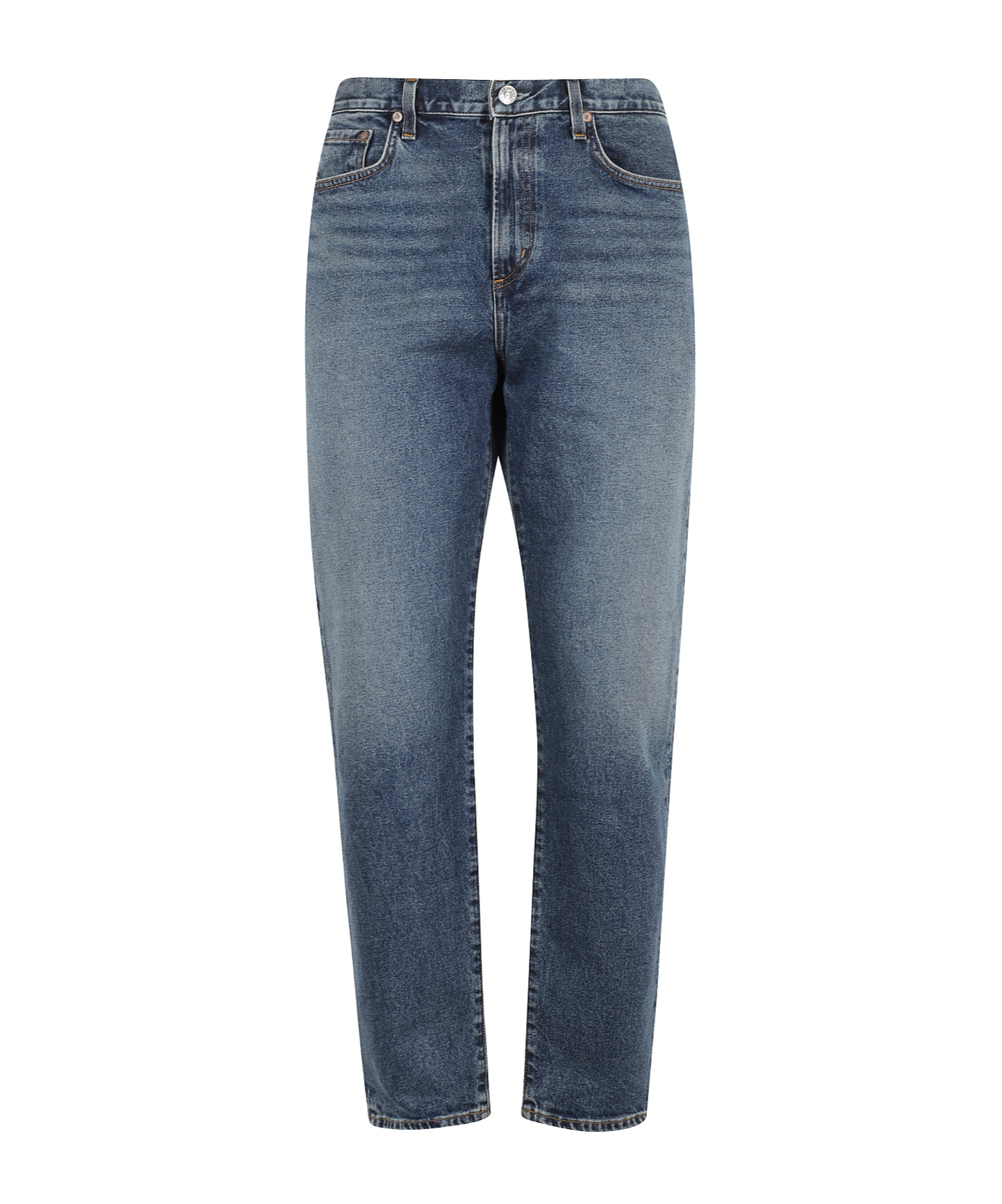 Agolde Relaxed Fit Faded Denim Trousers With Pockets In Blue