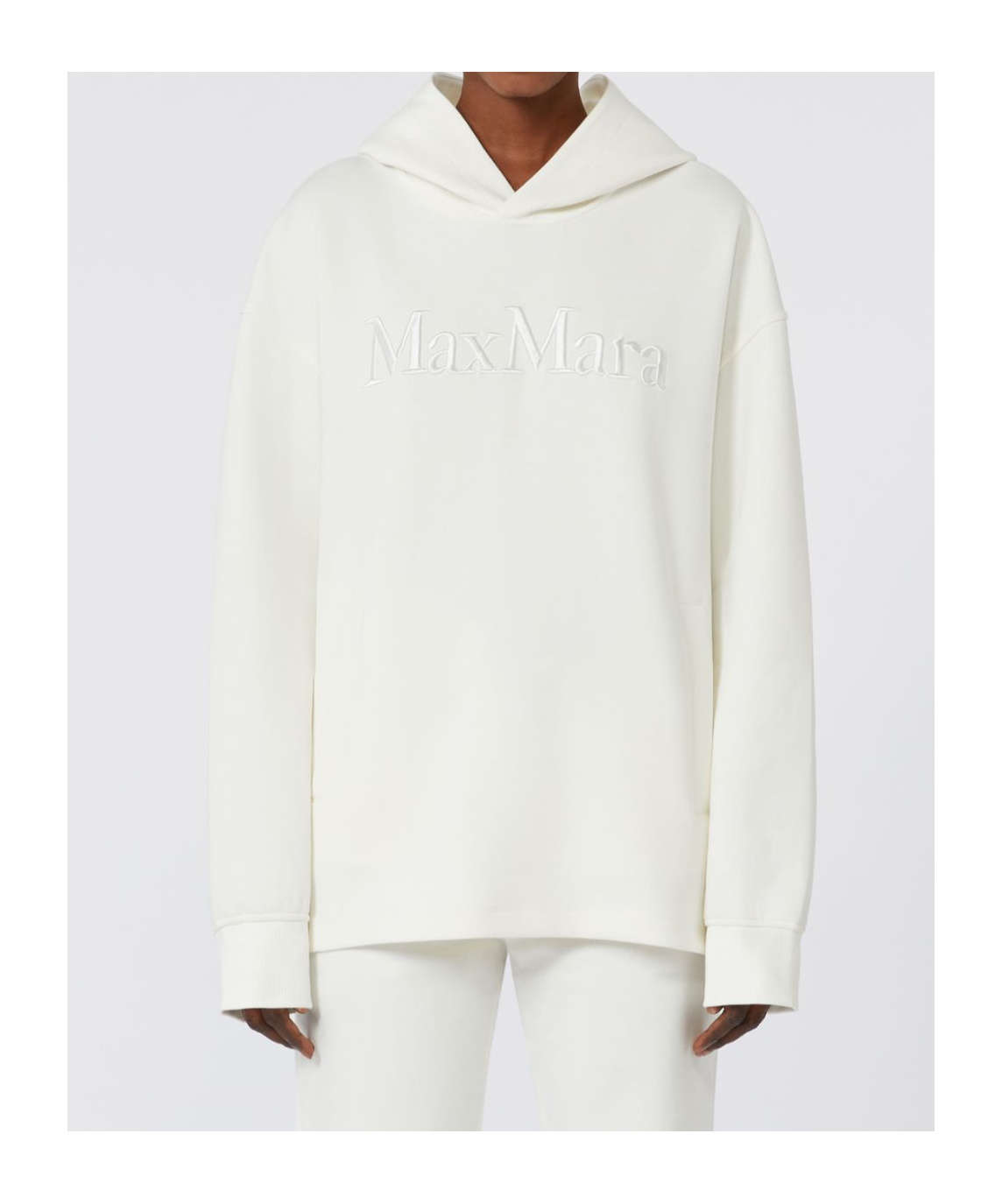 Max Mara Oversized Cotton Jersey Sweatshirt In White
