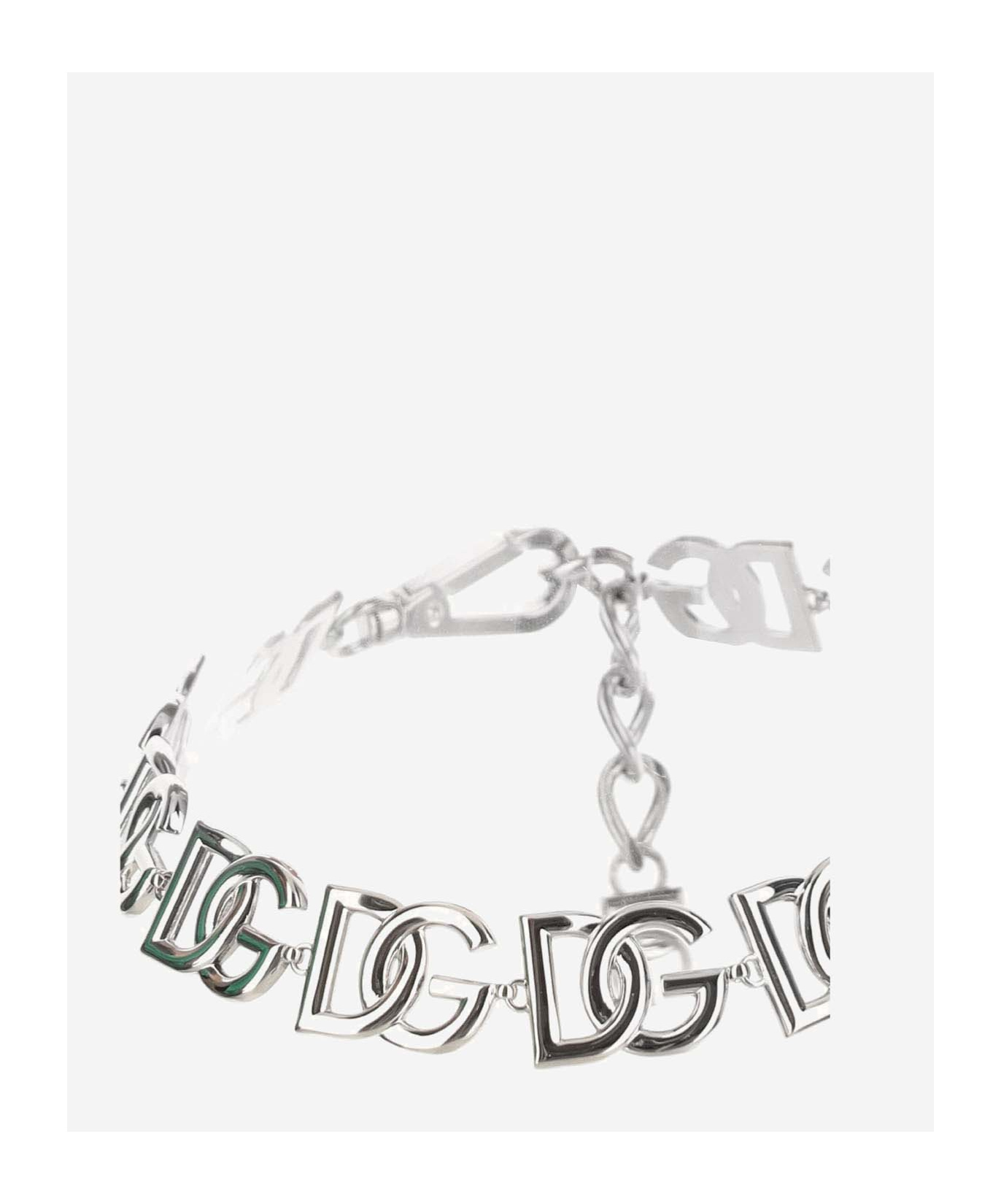Dolce & Gabbana Dg-chain Choker Necklace In White
