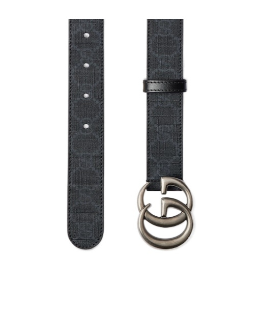 Gucci Gg Marmont Fabric Belt In Black
