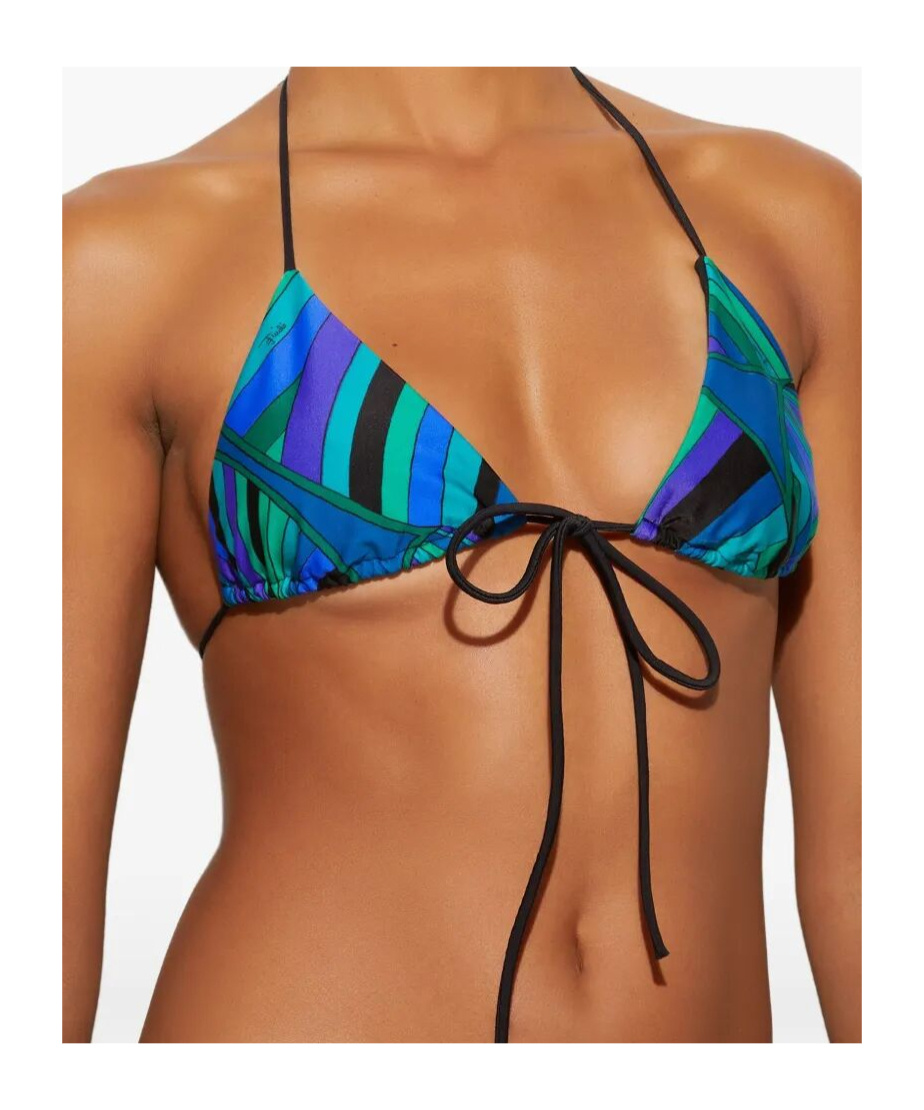 Emilio Pucci Iride-print Triangle Bikini Top