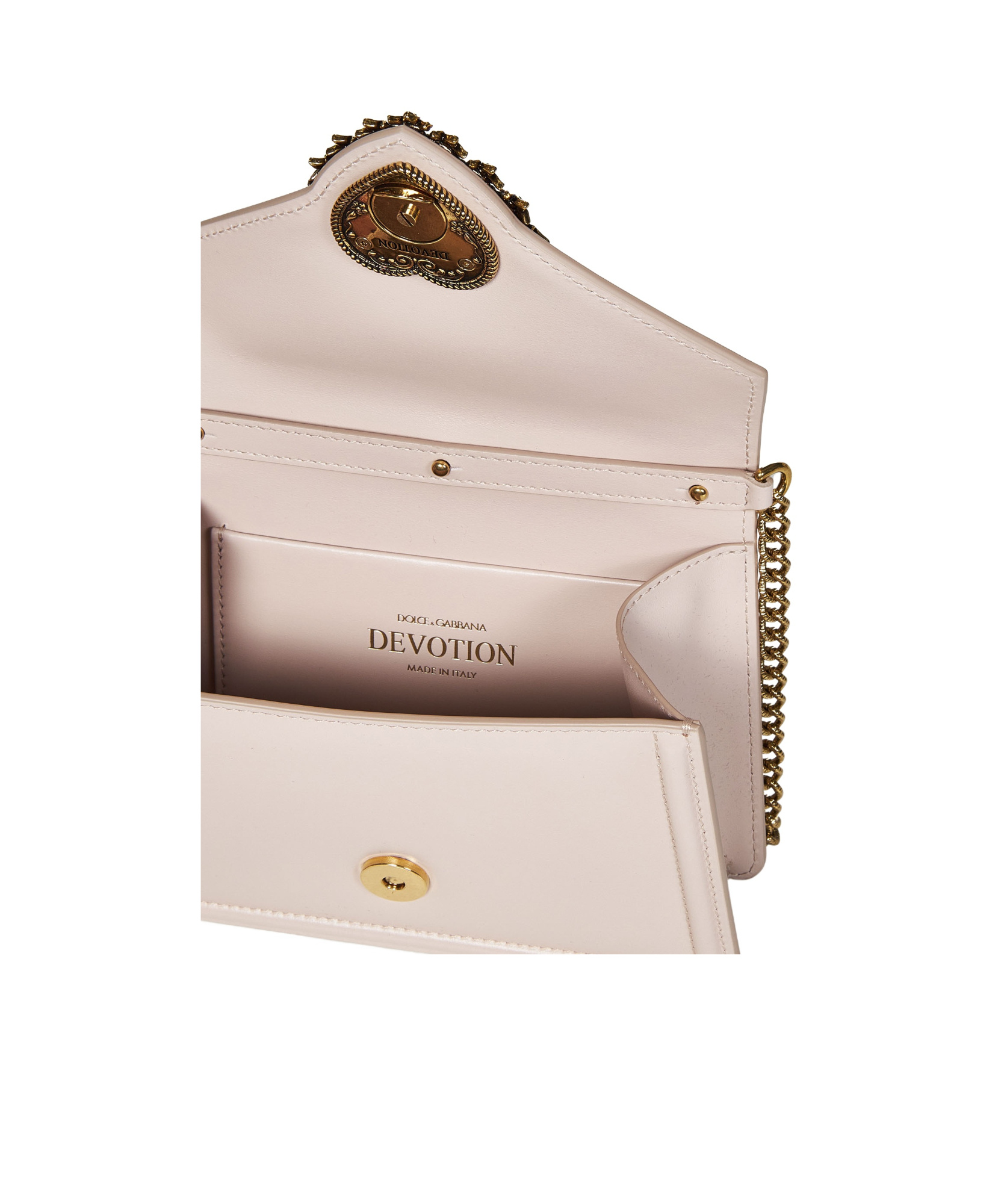 Shop Dolce & Gabbana Flip Shoulder Bag In Nude