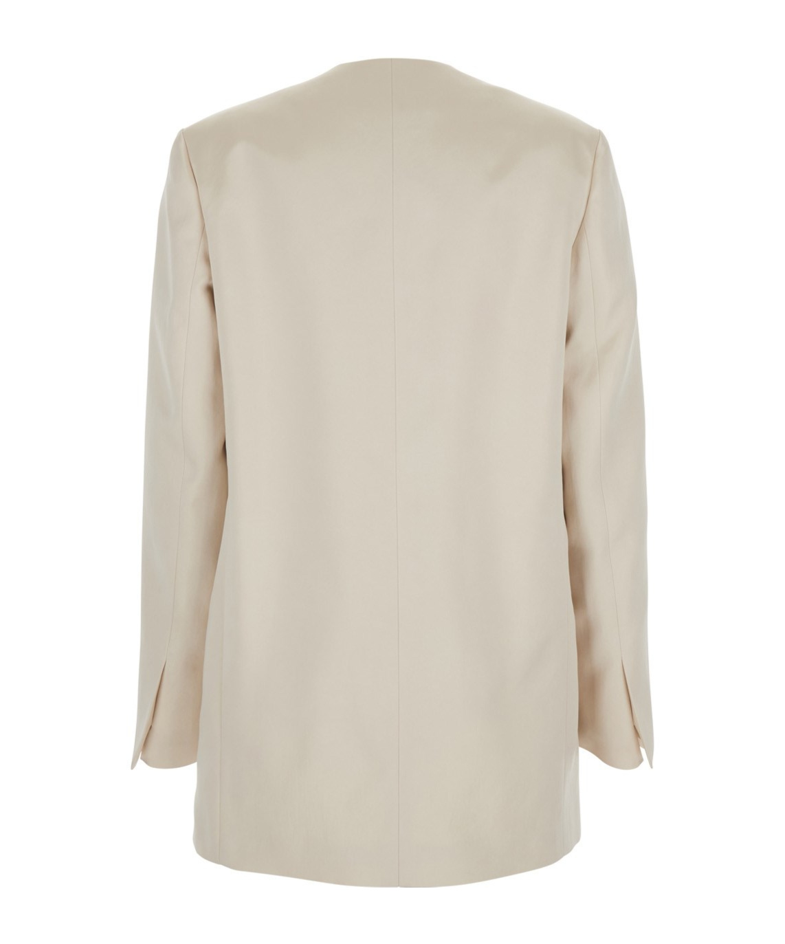 Philosophy Di Lorenzo Serafini White Double Breasted Jacket With Chest Pocket In Acetate Fabric Woman In Nude