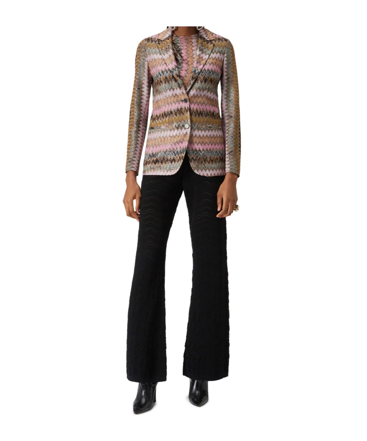Missoni Lapel Long-sleeved Suit Jacket In Multicolor