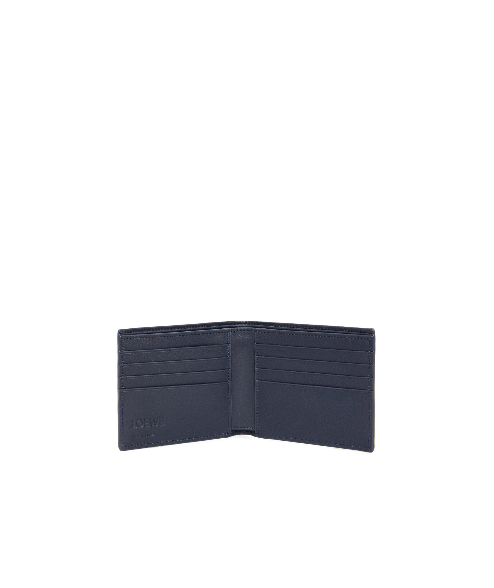 Loewe Texture Calfskin Double Fold Wallet In Black