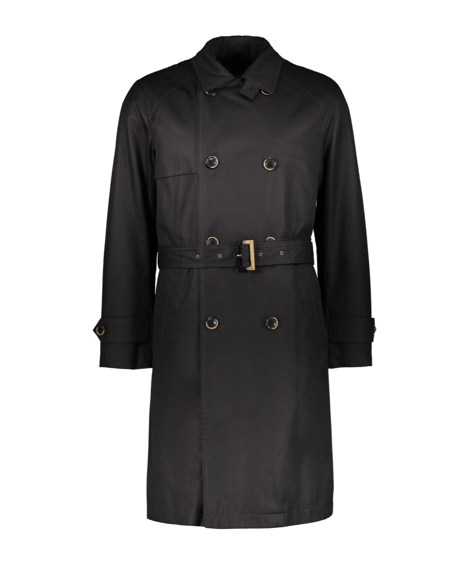 Herno Long-sleeved Trench Coat In Black
