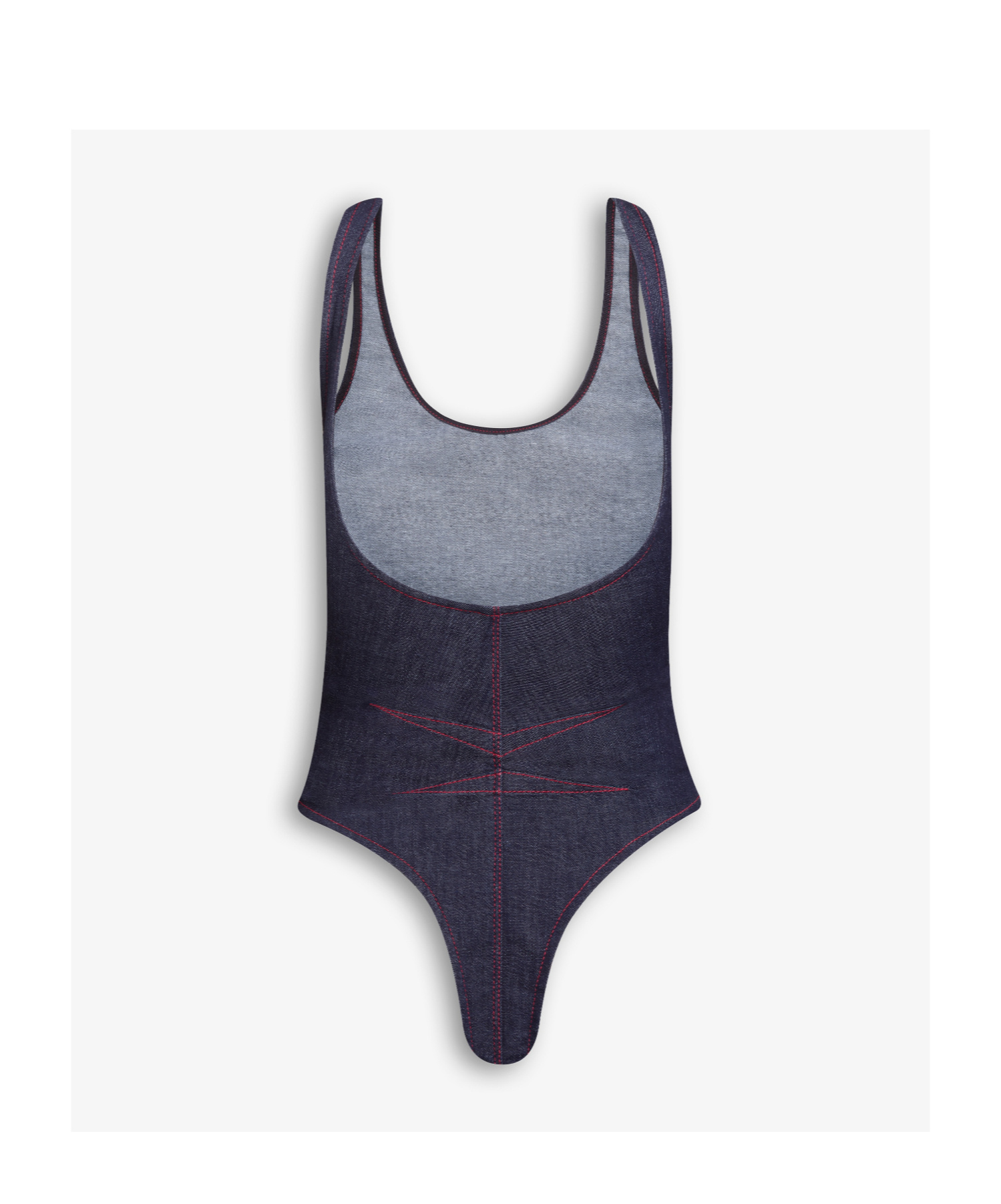 Alaïa Denim Bodysuit In Black