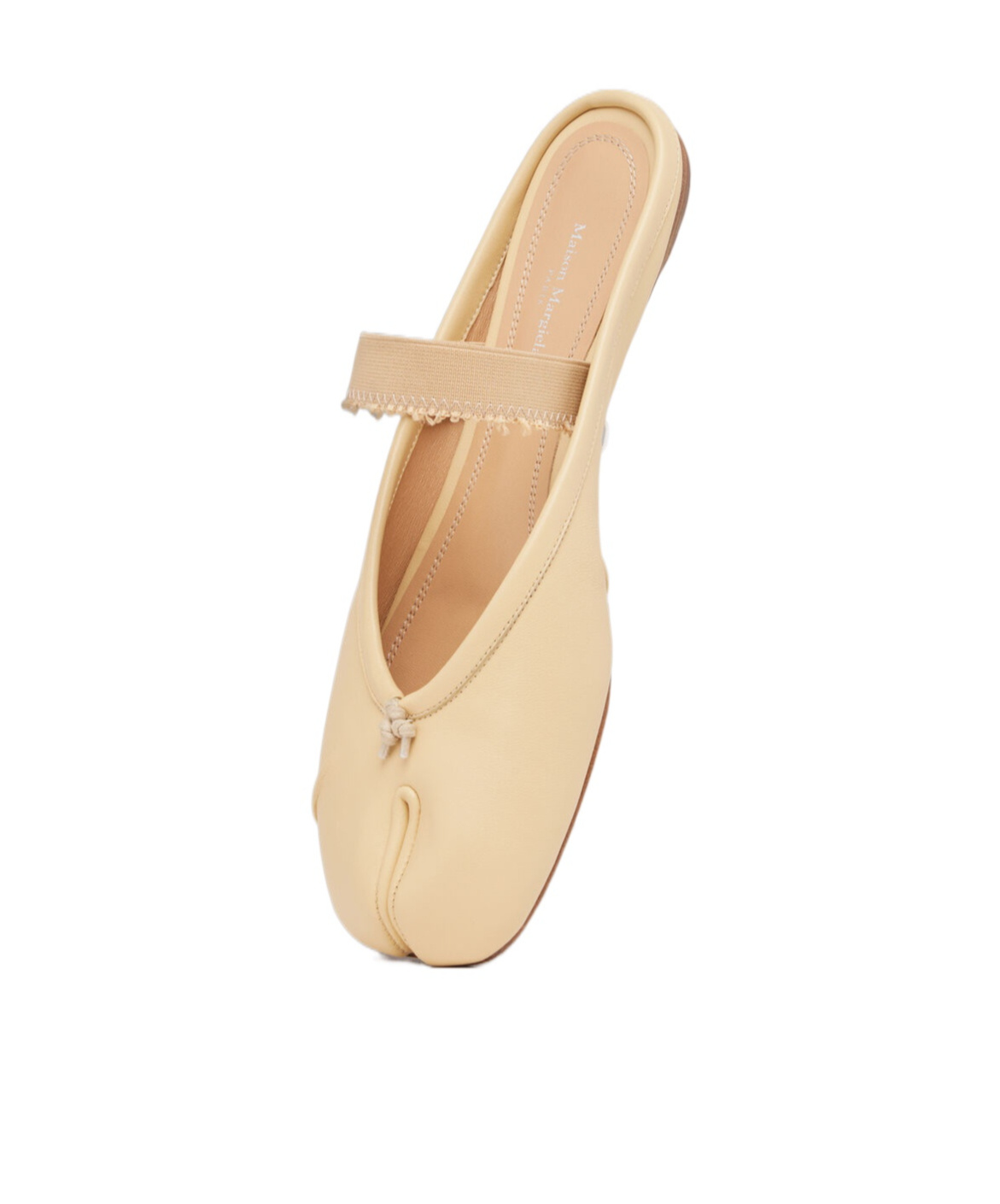 Maison Margiela Womens Tabi Split-toe Band Leather Ballet Flats In Nude