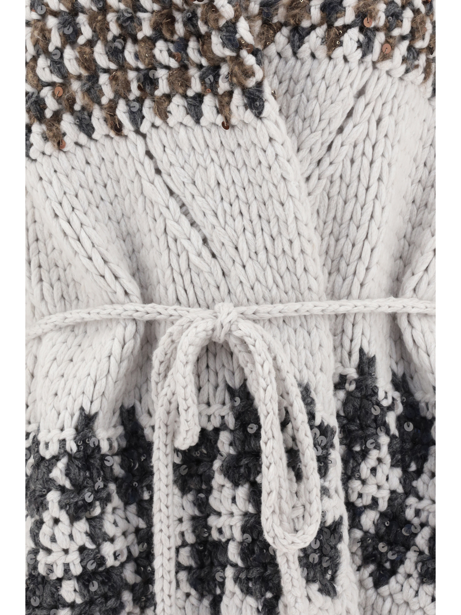 Brunello Cucinelli Opera Prince Of Wales Cardigan In Gray