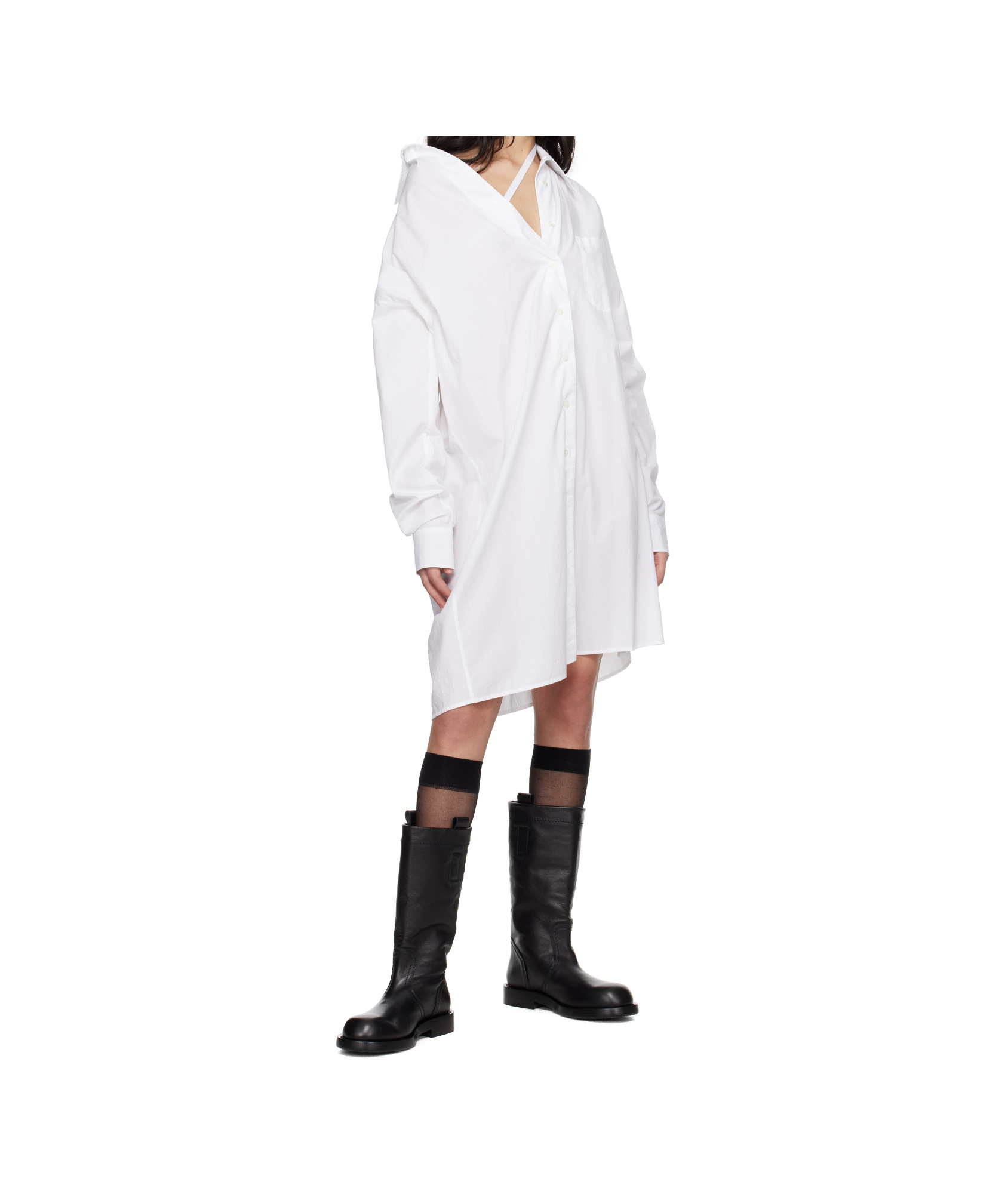 Ann Demeulemeester Daria Dropped Shoulder Poplin Shirt In White
