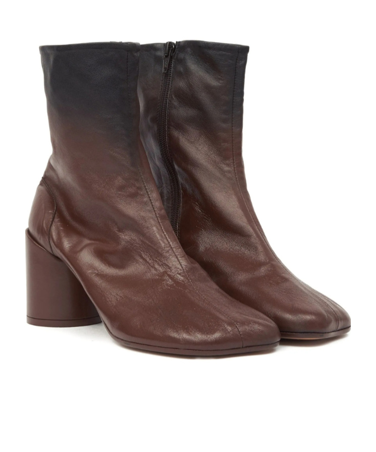 Mm6 Maison Margiela 90mm Leather Ankle Boots In Brown