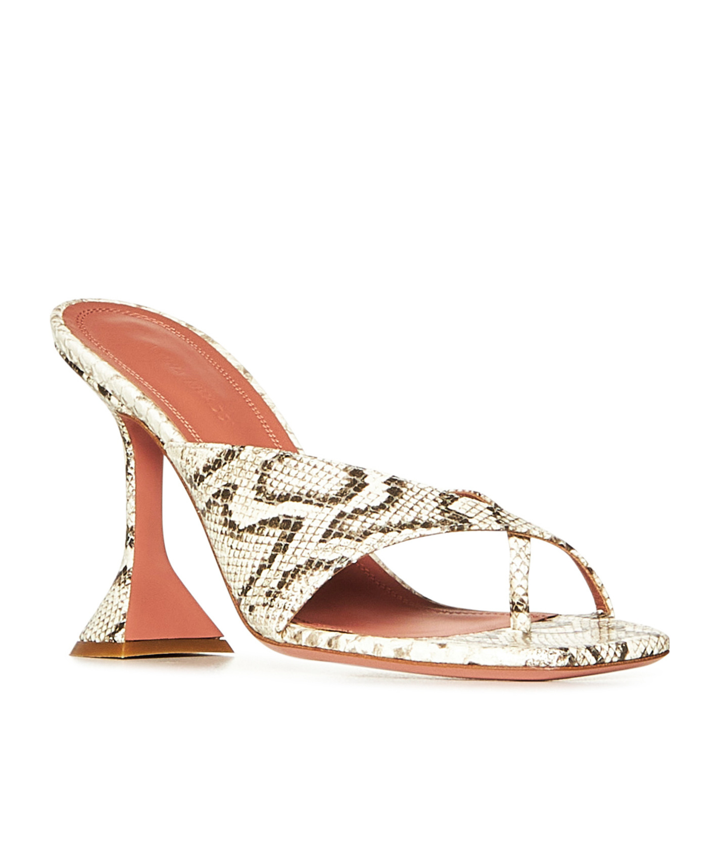 Amina Muaddi 95mm Shiona Snakeskin-effect Sandals In Multi